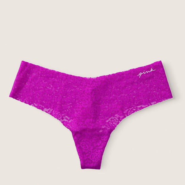 No-Show Soft Lace Thong Panty FUCHSIA (7552749207704)